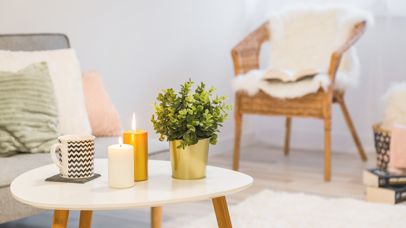 A styled coffee table