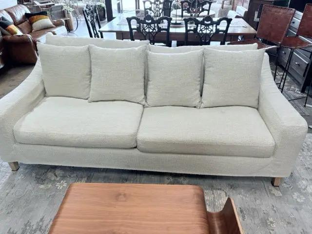 Beige Boucle Down Filled Cover Sofa 90in Wide – Invio Fine Furniture Consignment