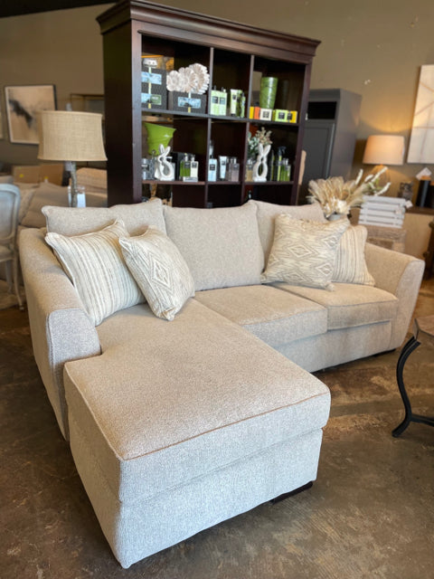 Vibrant vision oatmeal chaise sofa hotsell