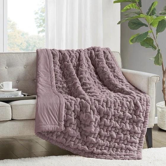 *NEW* Ruched Lavender Fur Throw – Invio Fine Furniture Consignment